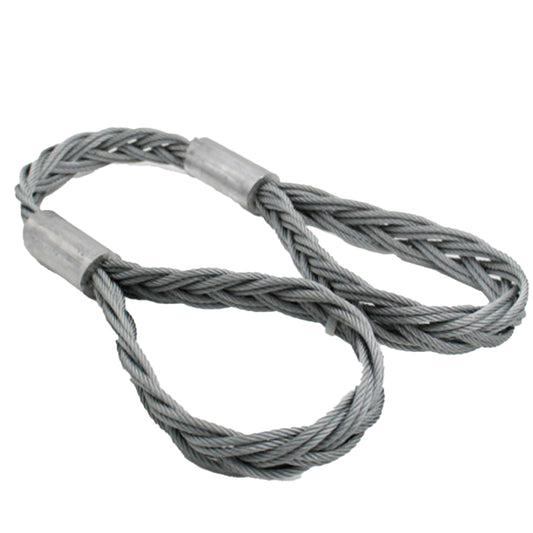 Flatbraided wire rope sling WLL 1600 kg med øje i begge ender